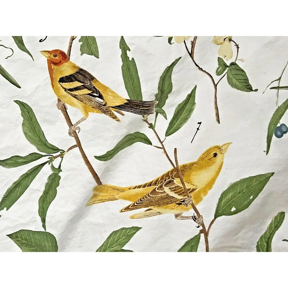 POTTERY BARN Spring Sparrow KING Duvet Cover Birds Botanical Colorful Cotton